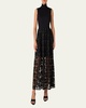 3D Star Embroidered High-Neck Dress