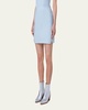 Cotton Short Skirt with Trapezoid Slit Detail