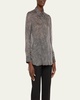 Printed Silk Jacquard Button-Front Shirt