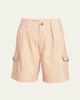 Eleazar Light Tussah Silk Bermuda Shorts