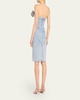 Strapless Denim Midi Dress with Flower Corsage