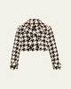 Ally Double-Breasted Cropped Houndstooth Jacket