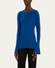 Mercer Flare-Sleeve Ribbed Wool Sweater