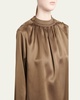 Josephine Shoulder-Button Silk Blouse