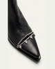 Leather Crystal Slit Chelsea Booties