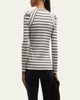 Delano Striped Puff-Sleeve Top