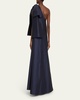 One-Shoulder Bow Voluminous Gown