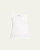 Cotton Pointelle Scalloped Tank Top