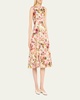 Eloise Floral Print Cotton Twill Midi Dress