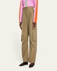 Belted Cargo Pants with Contrast Stitching