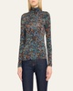 Aurelia Printed Turtleneck Long-Sleeve Top