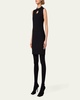 Wool Crepe Sheath Dress with Crystal Embellishment