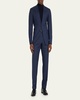 Men's Super 150s Wool-Silk Plaid Suit