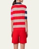 Colorblock Striped Knit Polo Sweater