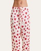 Lila Heart-Print Silk Pajama Set