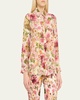 Floral Print Crepe De Chine Button-Front Shirt