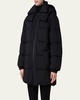 Zola Quilted Trapezoid Taffeta Hooded Coat