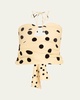 Well Thought Polka Dot Halter Crop Top