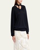 Scarf-Neck Cashmere Sweater