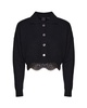 Pinko Lace-Detailed Knitted Polo Jumper