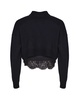 Pinko Lace-Detailed Knitted Polo Jumper