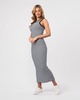 Stripe Rib Womens Sleeveless Midi Dress