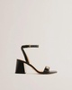 Milliiy Womens Block Heel Sandals with Coin Detail