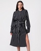 Argyle Stripe Long Sleeve Womens Midi Shirt Dress