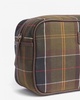 Mens Tartan Leather Washbag