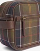 Mens Tartan Leather Washbag