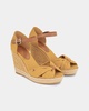 Basic Open Toe Womens High Wedge Espadrilles