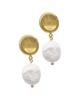 Adornia 14K Plated 14mm Pearl Dangle Earrings