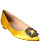 Manolo Blahnik Hangisi Satin Flat