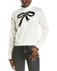 wool & cashmere-blend lurex bow mock neck jumper