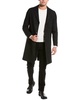 leather -trim wool-blend coat