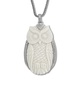 Samuel B. Silver 40.60 ct. tw. Gemstone Carved Bone Owl Pendant