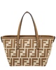 FENDI Mini Roll FF Jacquard Leather-Trim Tote