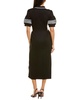 cutout collared midi sheath dress