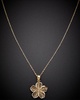 14K Italian Two-Tone Gold Flower Pendant Necklace