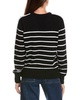 Minnie Rose Striped Star Crew Cashmere-Blend Sweater