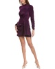 sateen high neck mini dress