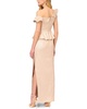 lame column gown with ruffles