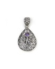 Samuel B. Silver 0.25 ct. tw. Amethyst Filigree Butterfly Pendant