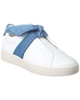 Alexandre Birman Asymmetric Clarita Leather & Denim Sneaker