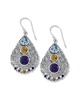 Samuel B. Silver 5.10 ct. tw. Gemstone Filigree Drop Earrings