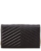 Saint Laurent Monogram Grain de Poudre Leather Wallet On Chain