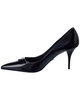 Prada Logo Leather Pointy-Toe Pump