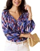 Tommy Bahama Iridescent Ikat Silk-Blend Peasant Top