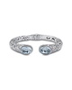 Samuel B. Silver 17.60 ct. tw. Blue Topaz Bali Design Bangle Bracelet