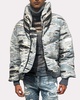 Short Down-jacket With Iconic Runway Denim-effect Pattern